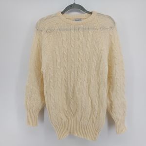 Brooks Brother Sheland Wool Cableknit fisherman sweater womens size xs